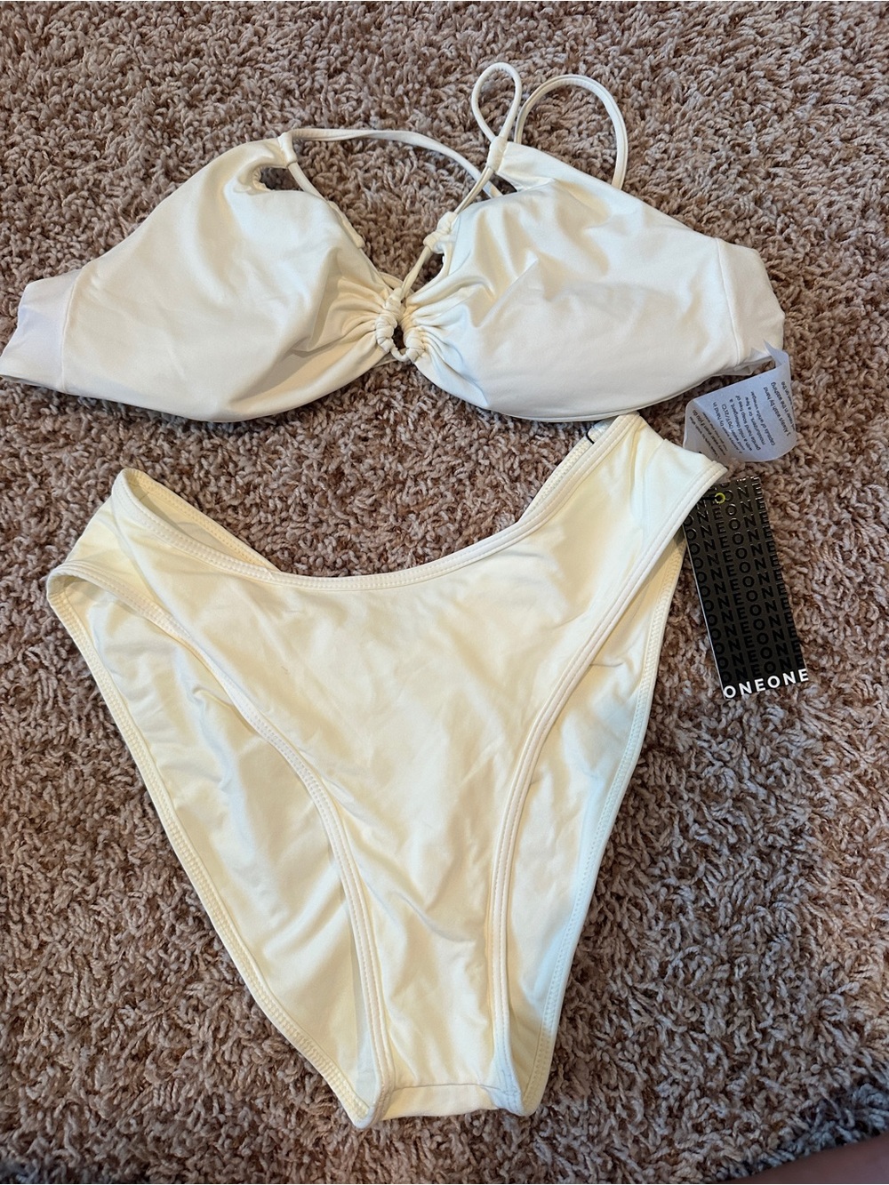 ONEONE Cream High-Waist Bikini Set